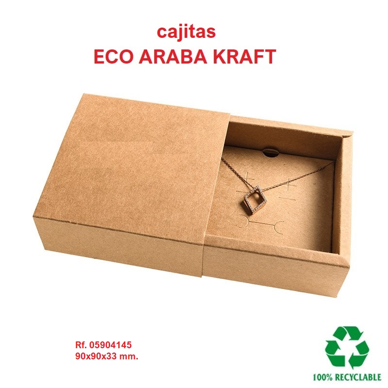 Caja Eco Araba Kraft multiuso 90x90x33 mm.
